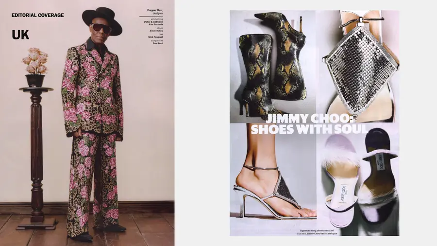 Jimmy Choo editorial publication, page 14 of 46