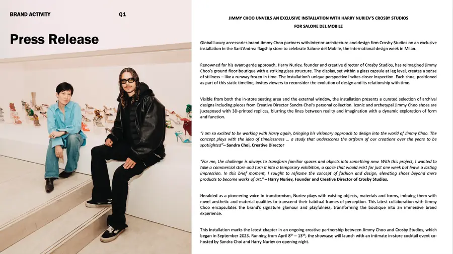 Jimmy Choo editorial publication, page 42 of 46